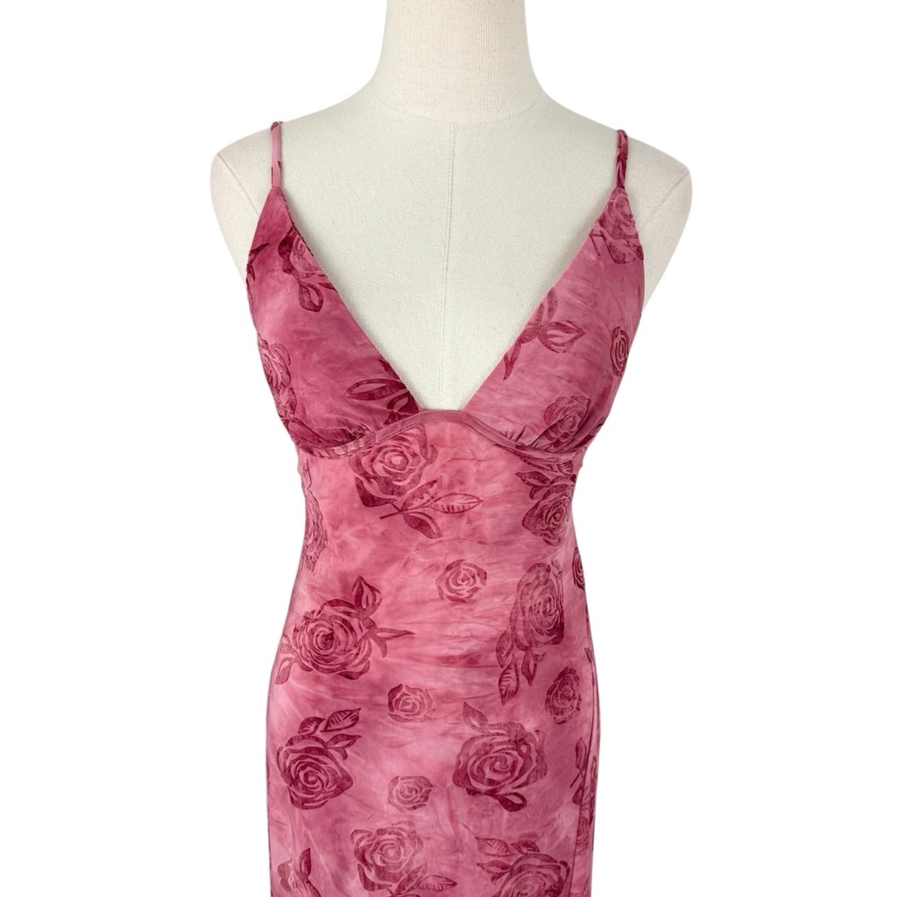 Hello Molly Found Myself Maxi Dress Pink Sz 4 NWT Floral Burnout Velvet - Picture 3 of 12